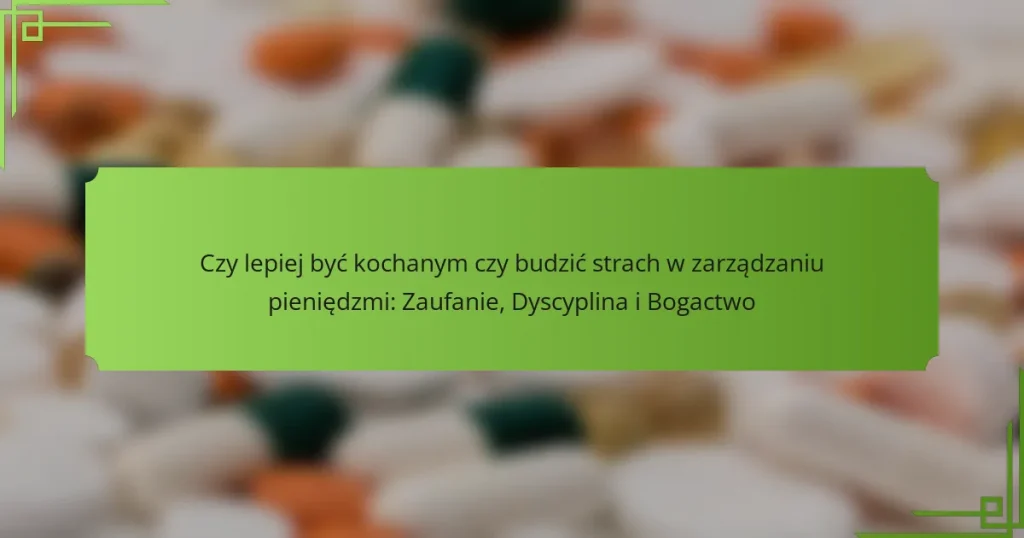 Czy lepiej być kochanym czy budzić strach w zarządzaniu pieniędzmi: Zaufanie, Dyscyplina i Bogactwo