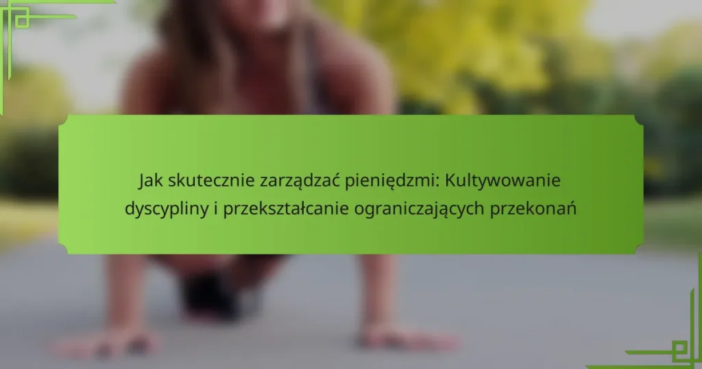 Jak skutecznie zarządzać pieniędzmi: Kultywowanie dyscypliny i przekształcanie ograniczających przekonań