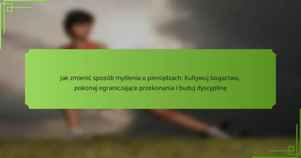 Jak zmienić sposób myślenia o pieniądzach: Kultywuj bogactwo, pokonaj ograniczające przekonania i buduj dyscyplinę