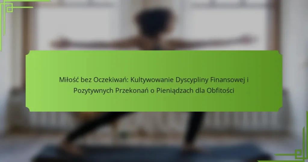 Miłość bez Oczekiwań: Kultywowanie Dyscypliny Finansowej i Pozytywnych Przekonań o Pieniądzach dla Obfitości