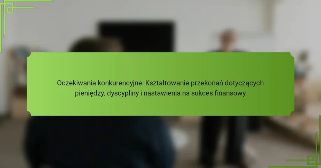 Oczekiwania konkurencyjne: Kształtowanie przekonań dotyczących pieniędzy, dyscypliny i nastawienia na sukces finansowy