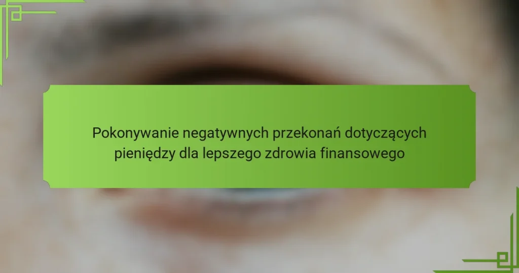 Pokonywanie negatywnych przekonań dotyczących pieniędzy dla lepszego zdrowia finansowego