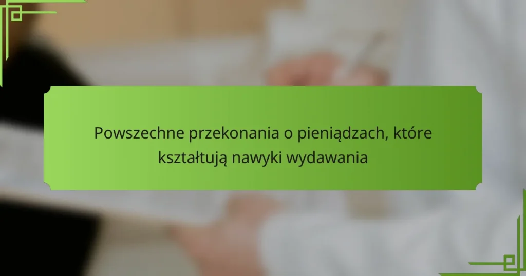 Powszechne przekonania o pieniądzach, które kształtują nawyki wydawania