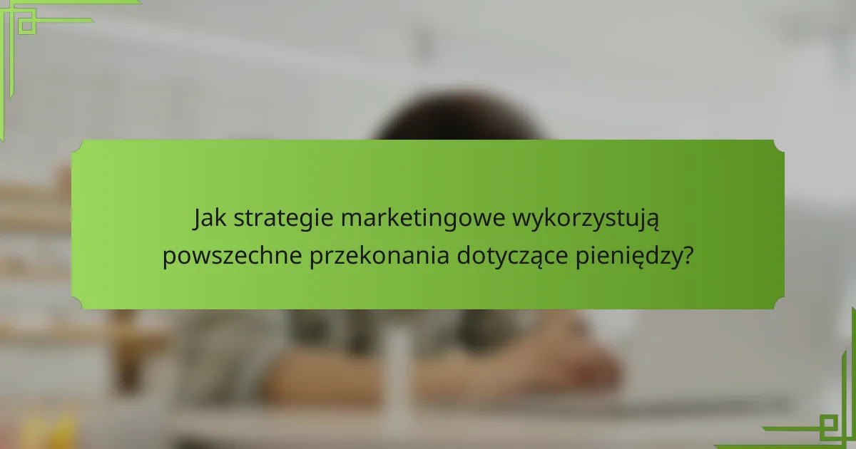 Jak strategie marketingowe wykorzystują powszechne przekonania dotyczące pieniędzy?