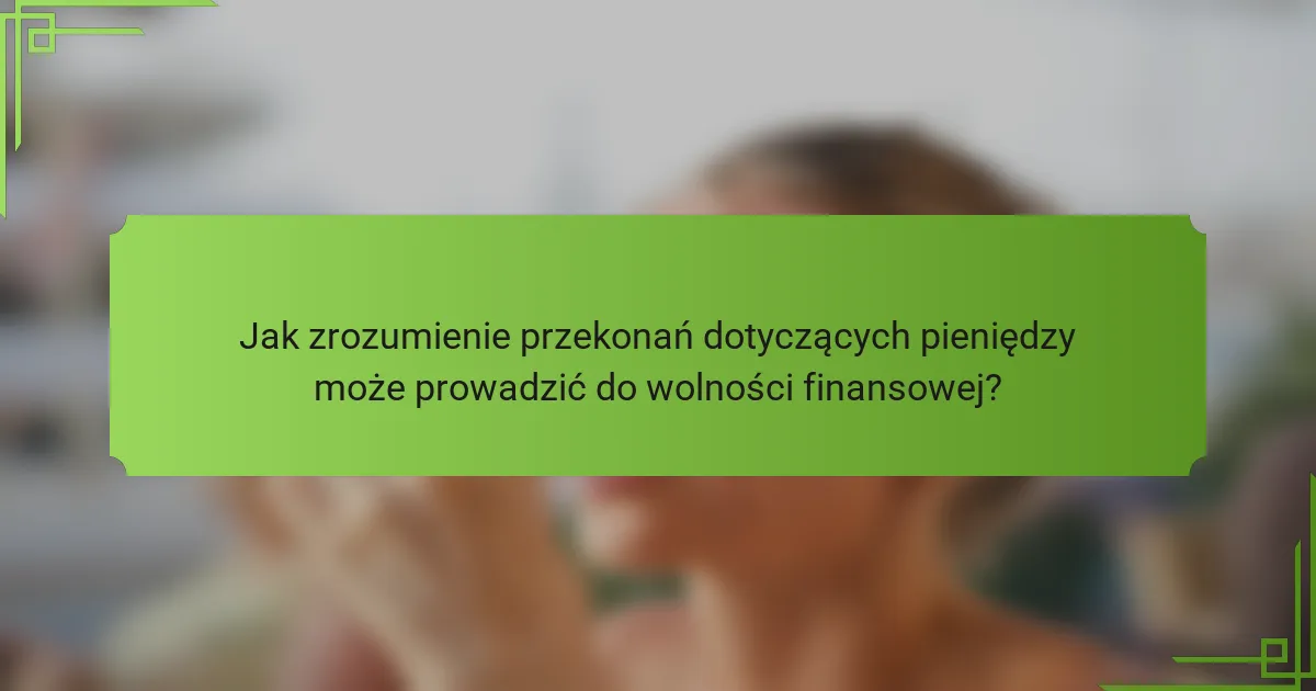 Jak zrozumienie przekonań dotyczących pieniędzy może prowadzić do wolności finansowej?