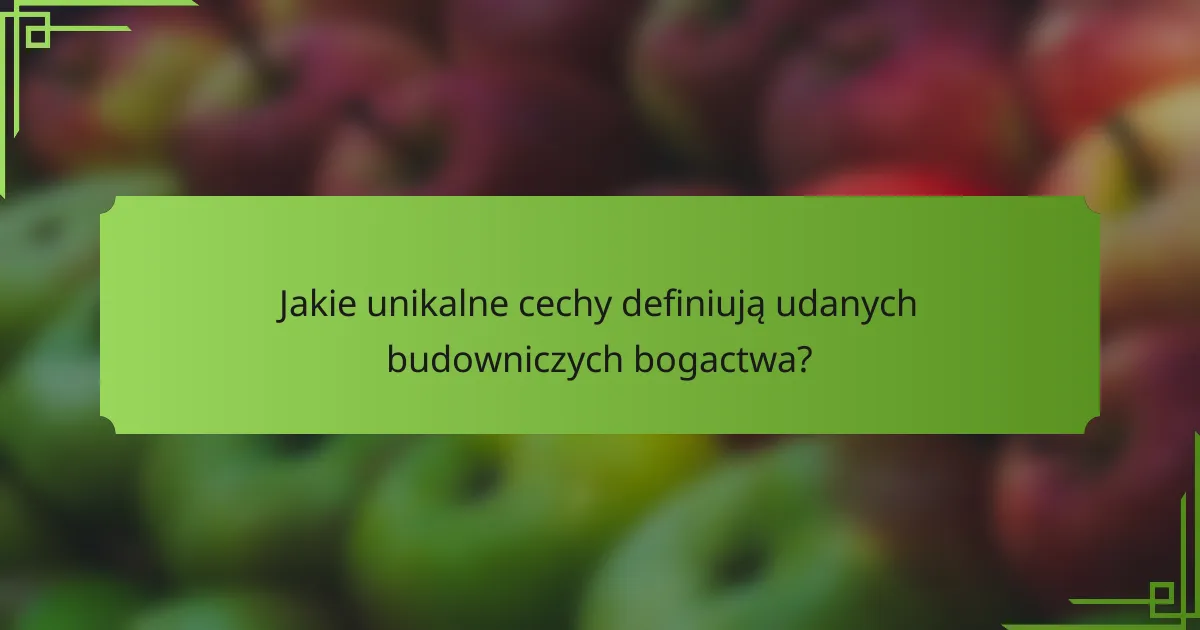 Jakie unikalne cechy definiują udanych budowniczych bogactwa?