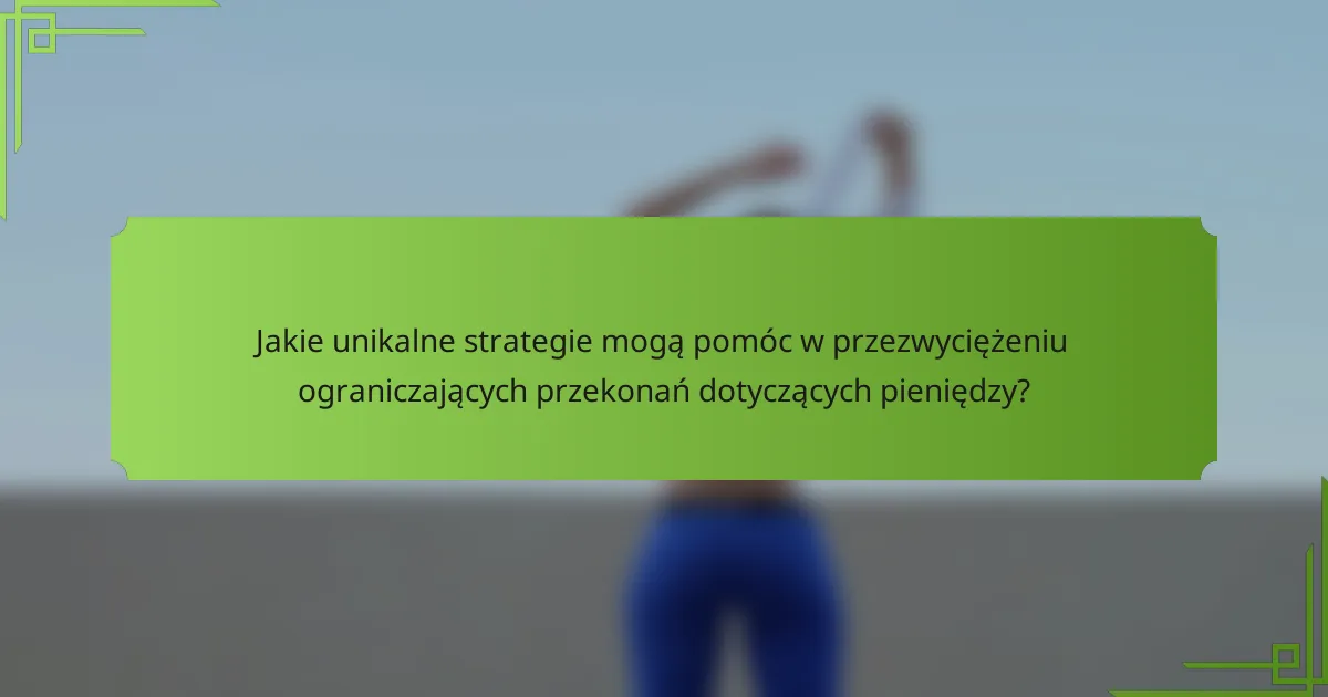 Jakie unikalne strategie mogą pomóc w przezwyciężeniu ograniczających przekonań dotyczących pieniędzy?